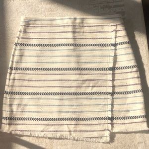 Loft Striped Wrap Skirt